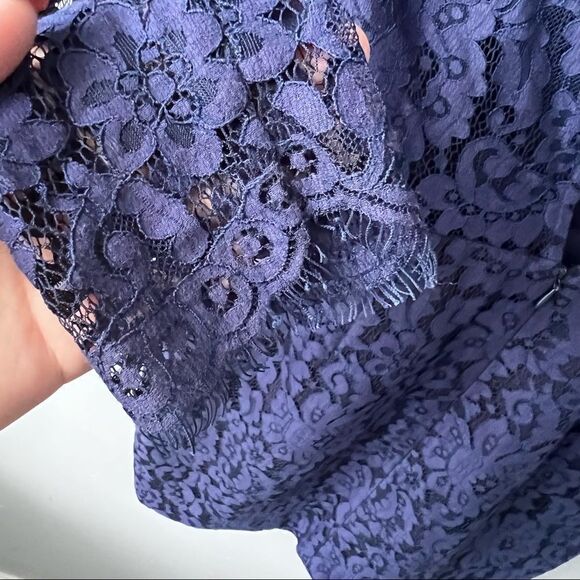 Sz XS Keepsake Run the World Navy Blue Long Sleeve Lace Dress - Picture 10 of 14